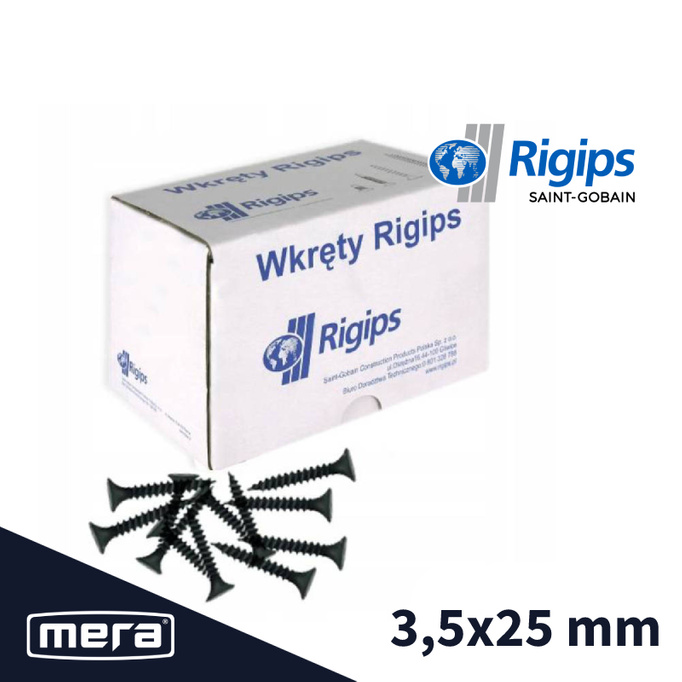 Rigips Wkręty TN 3,5x25 mm Do mocowania płyt gipsowo - kartonowych do profili z blachy 1000szt