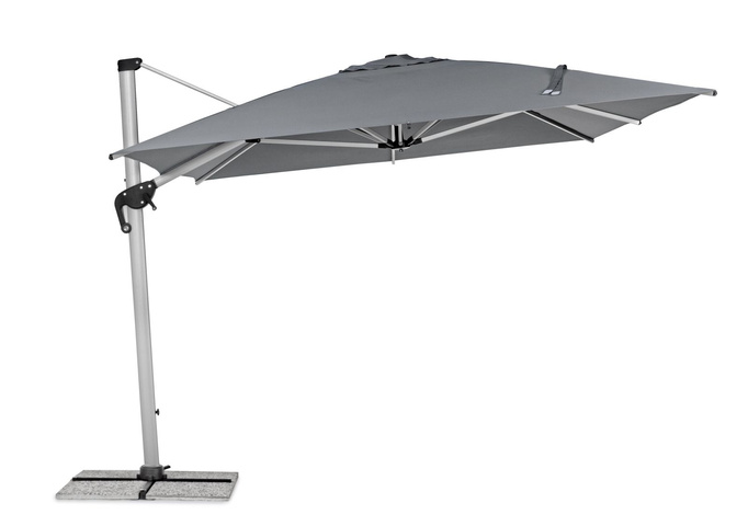 Parasol ogrodowy 300x400cm BOLZANO Ibis aluminium szary