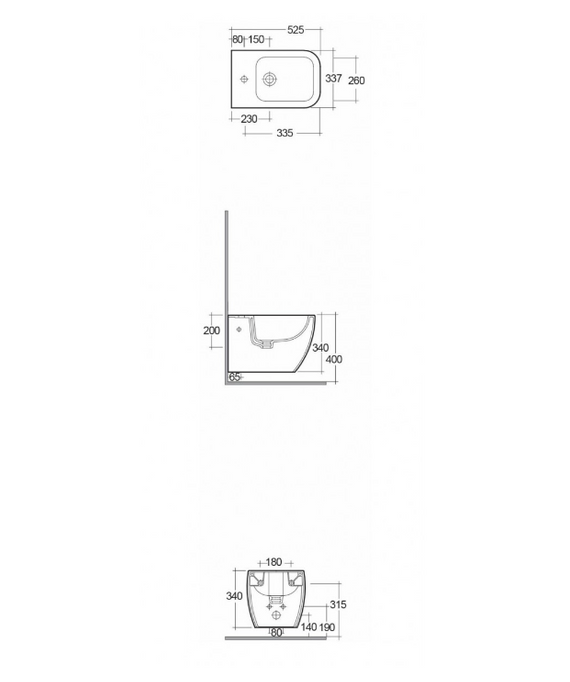 RAK Metropolitan bidet wiszący ukryte mocowania MP07AWHA MEBI00006.