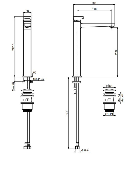 Vysoký chromový washbasin faucet