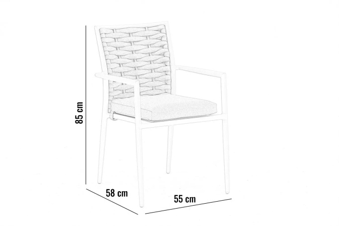Krzesło ogrodowe LOOP 58x55x143cm beżowe aluminium