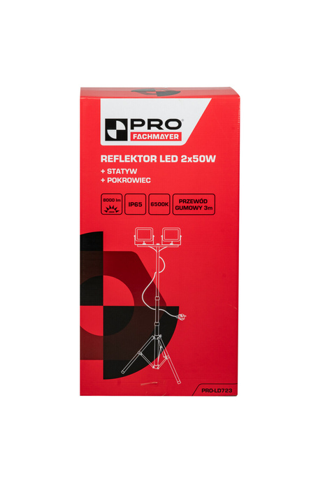 Reflektor Led stojący ze statywem w pokrowcu 2x50W PRO-LD723