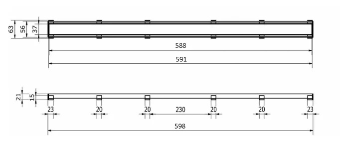 Ruszt do odpływu liniowego I-DRAIN Tile 60cm do wklejenia płytki
