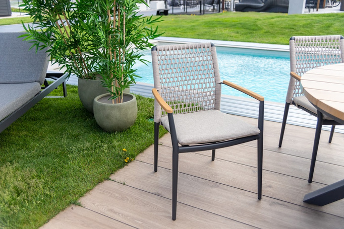 Zetaw ogrodowy  BOLZANO Bolonia&Mortaio aluminium antracyt beż