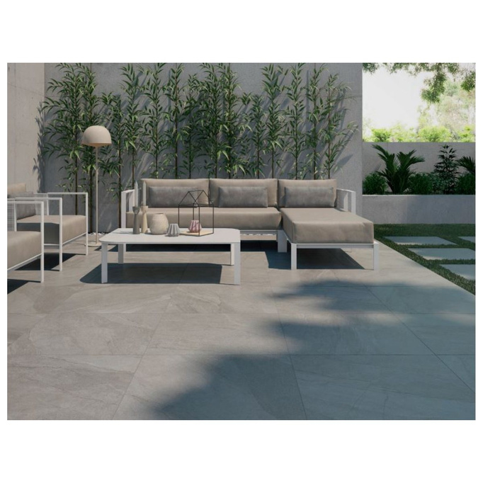 Płytka tarasowa 2cm Prissmacer Halley Light mat 75,5x75,5 imitacja kamienia biały II gatunek