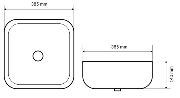 Actima Washbasin 38x38x14 Cori Naicc. 2201.Wh