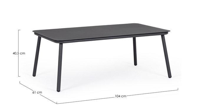 Stolik kawowy ogrodowy BOLZANO Sora antracyt 104 x 61 x 40,5 cm