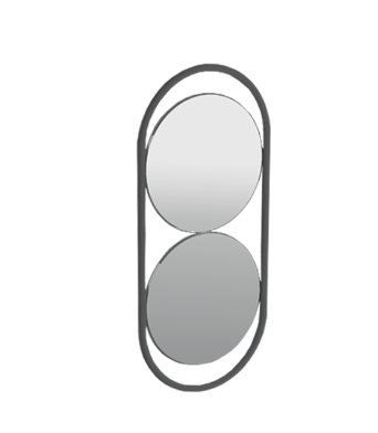 SIMAS Mirror Wave Black Mat Frame 30x70