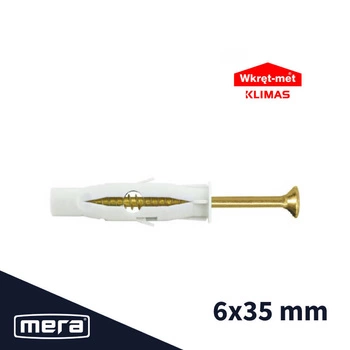 Wkręt-met kołki uniwersalne 6x35 z wkrętem z łbem stożkowym 3,5x45 100 szt.