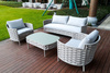 Sofa ogrodowa dwuosobowa LOOP beżowa aluminium