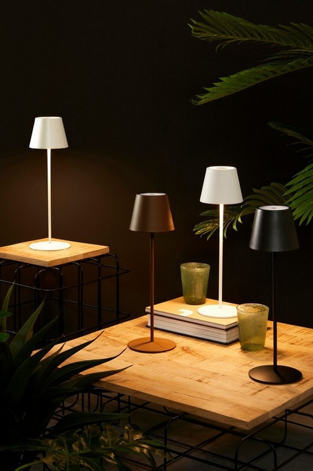 Lampa ogrodowa LED BOLZANO Etna H38 biała metalowa 38 cm