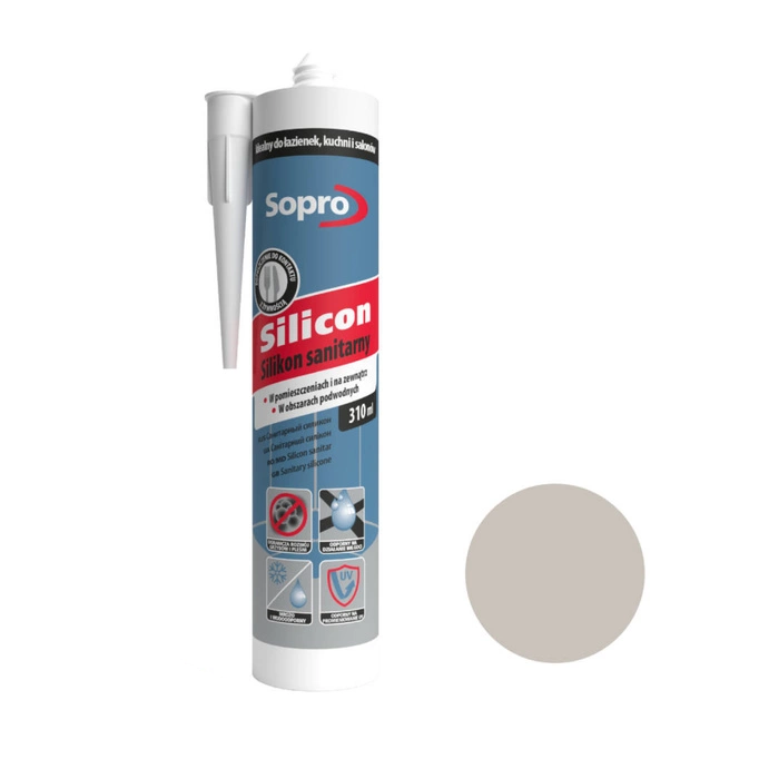 Sopro silikon sanitarny naturalny szary 72 310 ml