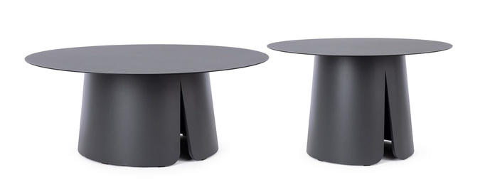 Zestaw stołów 70+90cm BOLZANO Biana aluminum antracyt