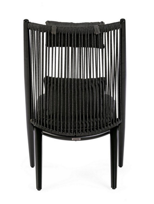 Fotel ogrodowy z poduszkami BOLZANO Acri czarny 66 x 84 x 98 cm - EKSPOZYCJA