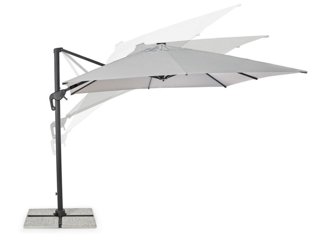 Parasol ogrodowy 3m x 3m BOLZANO Ibis LED jasny szary