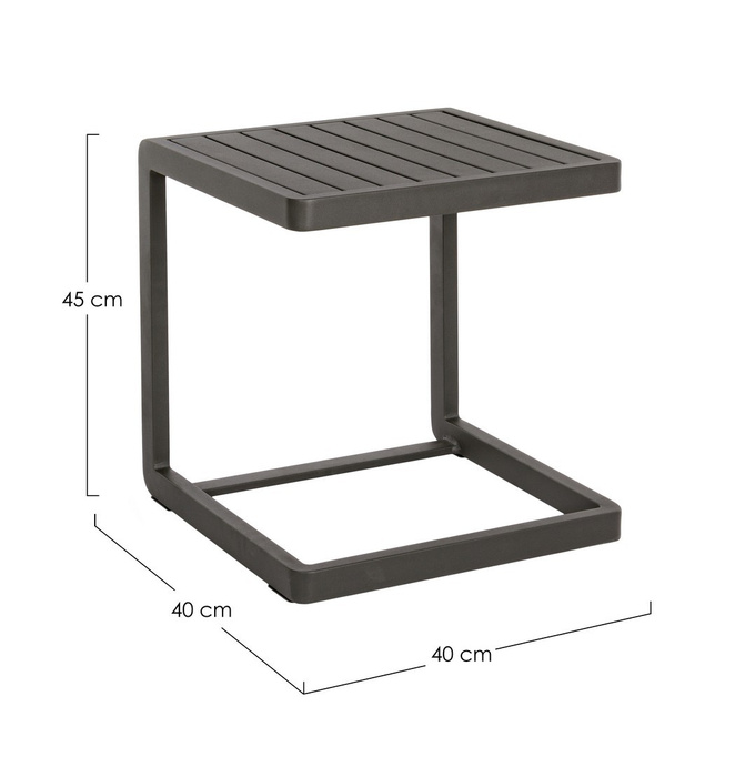 Stolik ogrodowy 40x40cm BOLZANO Kolli aluminium antracyt