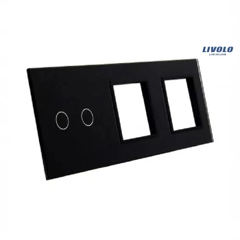 Livolo panel szklany czarny potrójny 702GG-62 włącznik 2+gn+gn