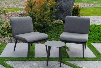 Meble ogrodowe BOLZANO 2 krzesła i stolik Isola antracytowy