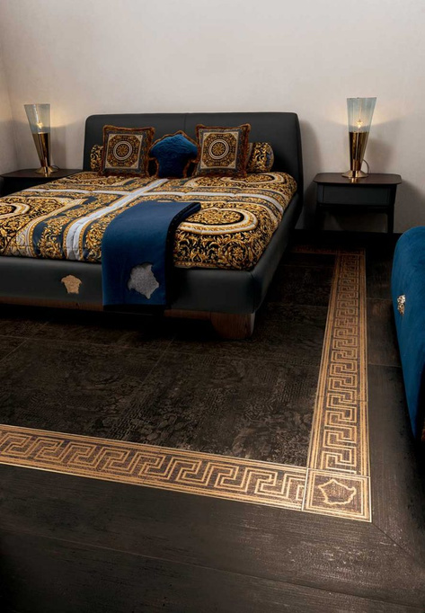 Płytka Versace Ceramics Eterno Carbon ścienno-podłogowa mat 80x80 patchwork czarny