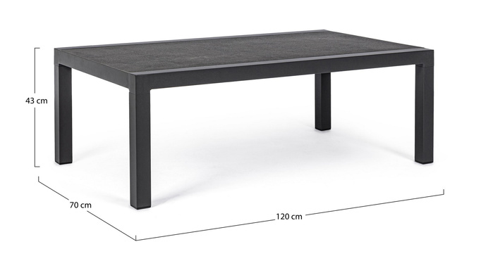 Stolik kawowy ogrodowy 120x70cm BOLZANO Kanva aluminum  antracyt