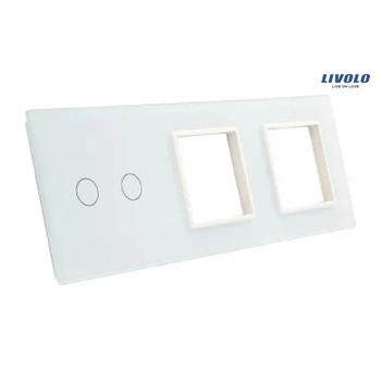 Livolo panel szklany biały potrójny 702GG-61 włącznik 2 + gn + gn