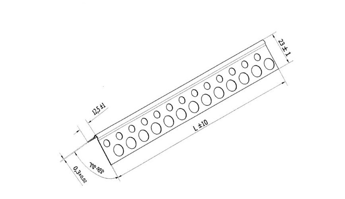 2,5 m perforované hliníkové semi -karbon