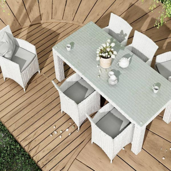 Garden Garden Furniture 220 cm Royal White