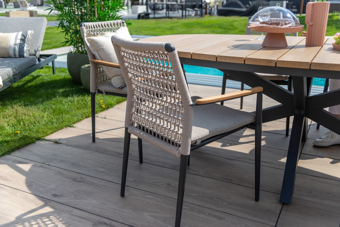 Krzesło Martaio BOLZANO aluminium antracyt/beż