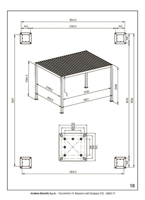 Zadaszenie ogrodowe , Pergola BOLZANO Roma LED 3x4 m beżowa