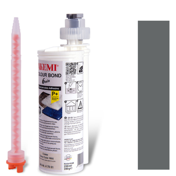 AKEMI COLOUR BOND 6min , KOLOR SZARY grey CC 1850 47086  żywica , klej do kamienia 250ml / 280g