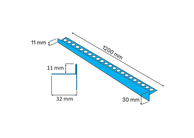Listwa spadkowa krawędziowa, Lewa srebrna szczotkowana 120cm   LSBR-0002