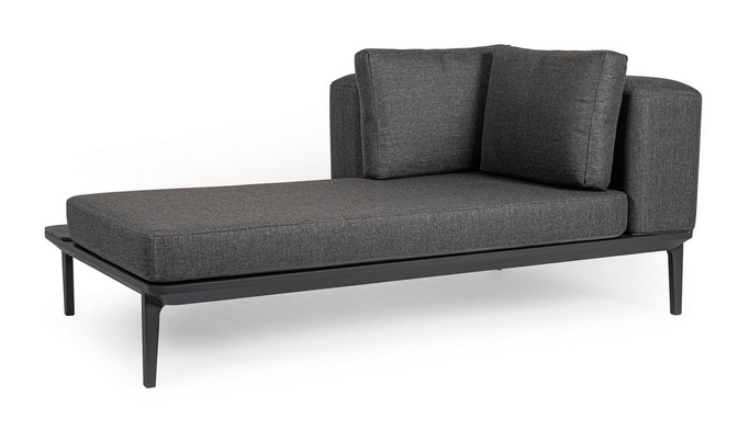 BOLZANO Sofa modułowa Monako antracytowa ogrodowa 174 cm na nóżkach