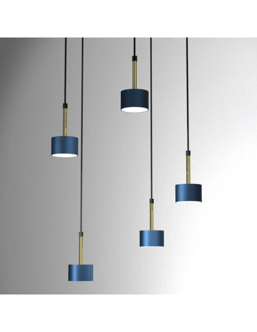 Lampa wisząca MILAGRO Arena MLP7775 niebieski/złoty