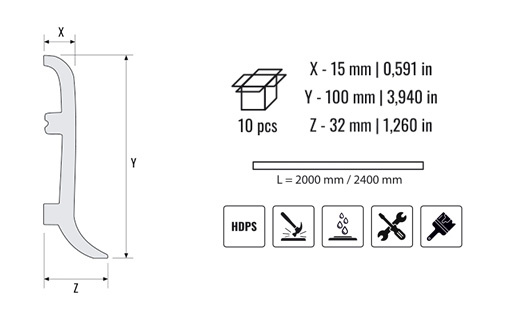 Listwa Przypodłogowa DESSI HOME DP10 200cm x 100mm