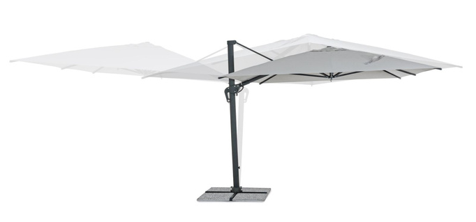 Parasol ogrodowy 300x300cm BOLZANO Ibis aluminium jasny szary