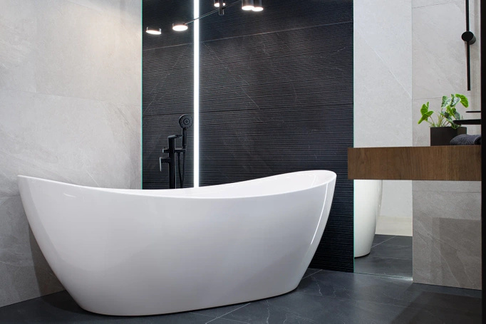 Płytka Italgraniti Shale Ribbed Dark ścienno-podłogowa mat 60x120 3D czarny