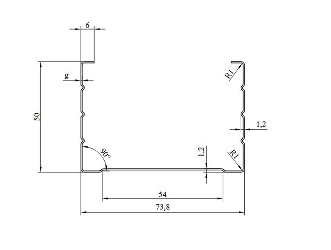 Profil ścienny CW 75 4m
