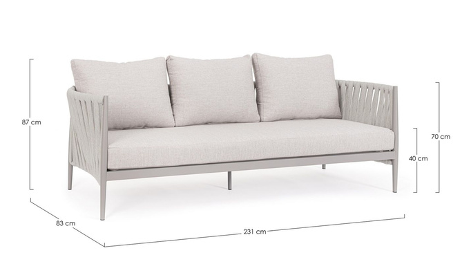 Sofa ogrodowa BOLZANO Juno aluminium beż