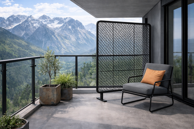 Parawan ogrodowy dekoracyjny BOLZANO Bonta 120x150 cm antracytowy