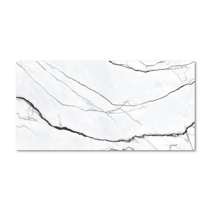 Magnifica s velkými formáty dlaždice Marquina Blanco Wall-Pogowe Gloss 80x160 Imitace mramorového bílého