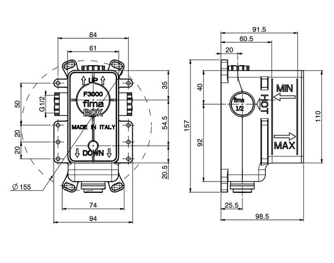 Element podtynkowy FIMA BOX F3000