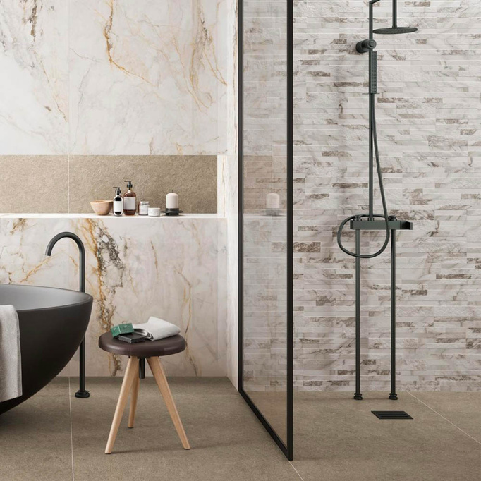 Płytka ścienno-podłogowa połysk 120x120 10,7mm imitacja marmuru mix