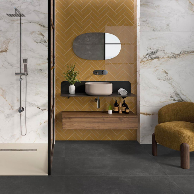 Płytka ścienno-podłogowa połysk 120x120 10,7mm imitacja marmuru mix