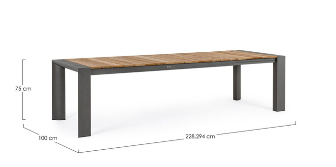 Stół rozkładany ogrodowy BOLZANO Carmine 228-294 cm antracyt