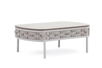 Stolik kawowy LOOP 107×69cm prostokątny beżowy aluminium