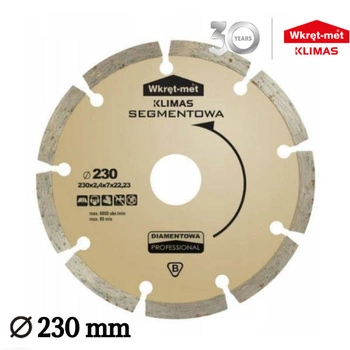 Tarcza diamentowa TDS SEGMENTOWA 230mm wkręt met