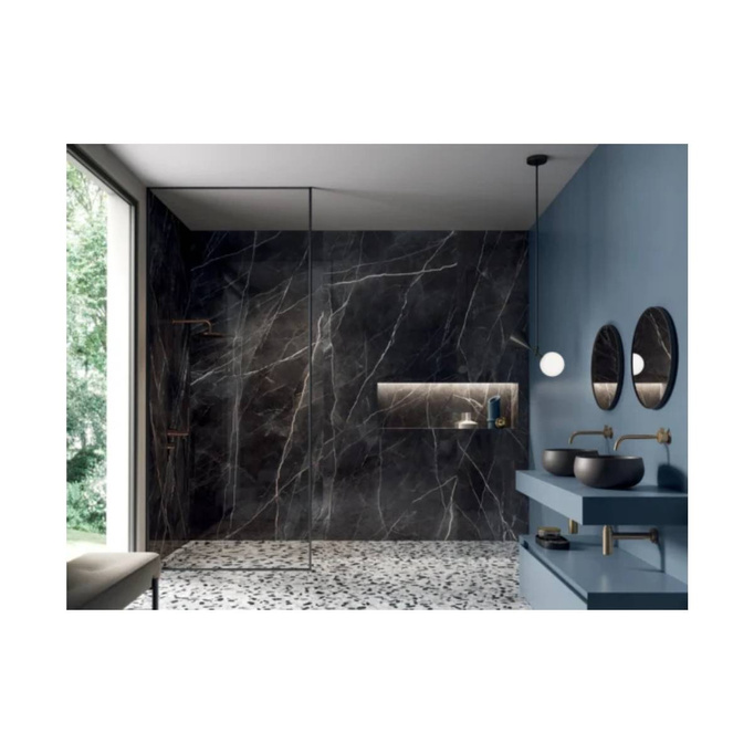 Płytka Italgraniti Charm Experience Calacatta Black ścienno-podłogowa połysk 60x120 imitacja marmuru czarny