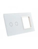Livolo panel szklany biały podwójny 702G-61 włącznik 2 + gn