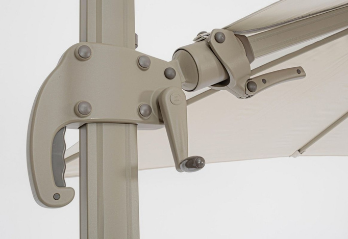 Parasol ogrodowy 3m x 3m BOLZANO Santorino aluminium piaskowy