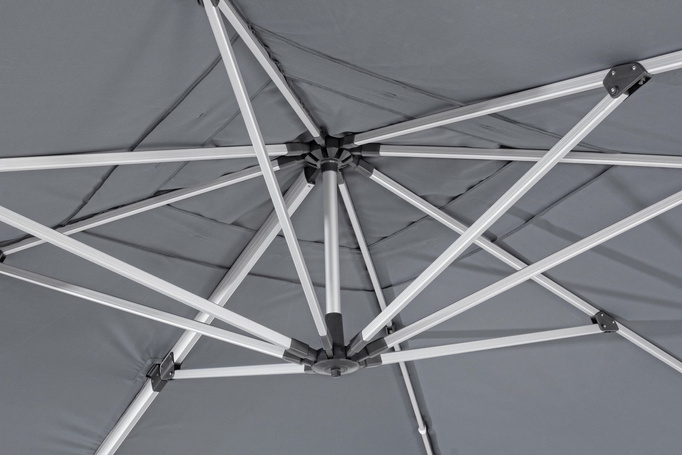 Parasol ogrodowy 400x400cm BOLZANO Ibis aluminium szary